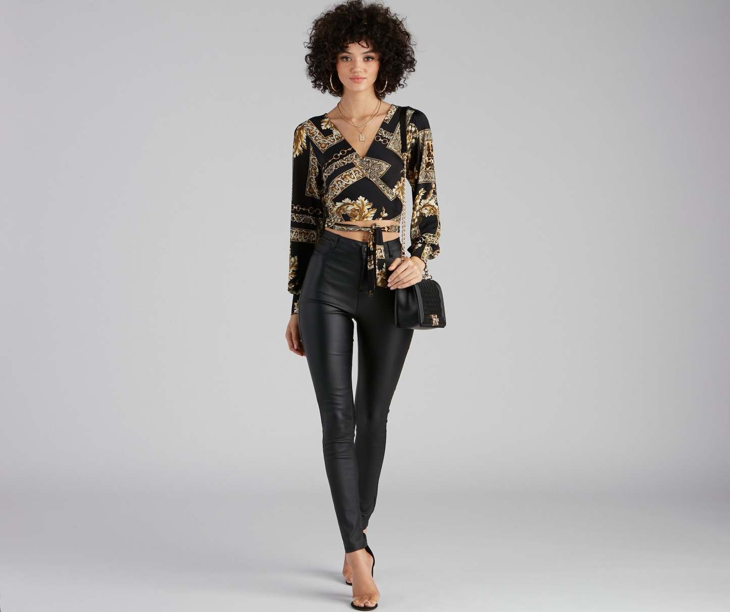 Royal Wraps Scroll Cheetah Print Top - Lady Occasions