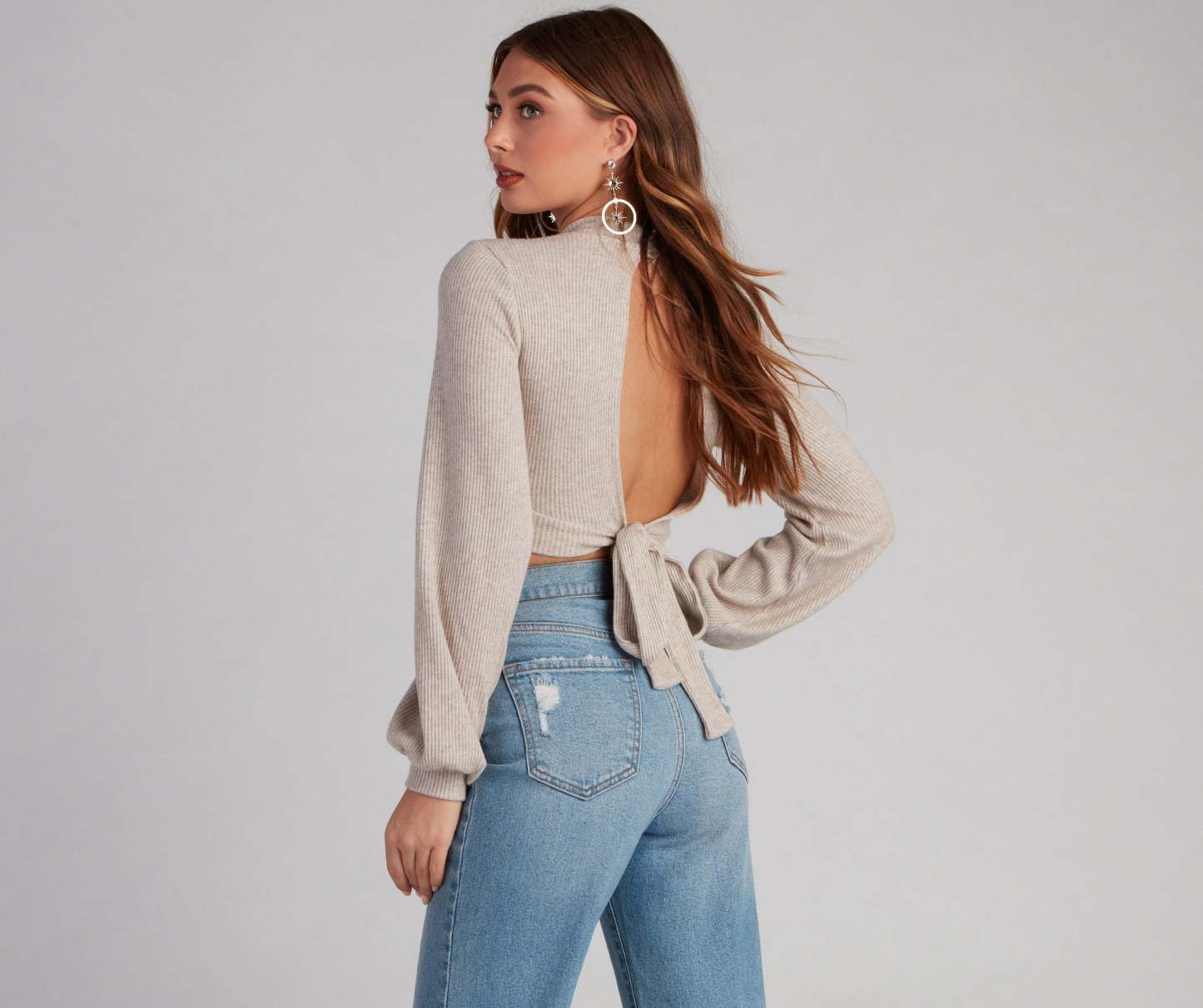 Keyhole Cutie Waffle Knit Crop Top - Lady Occasions