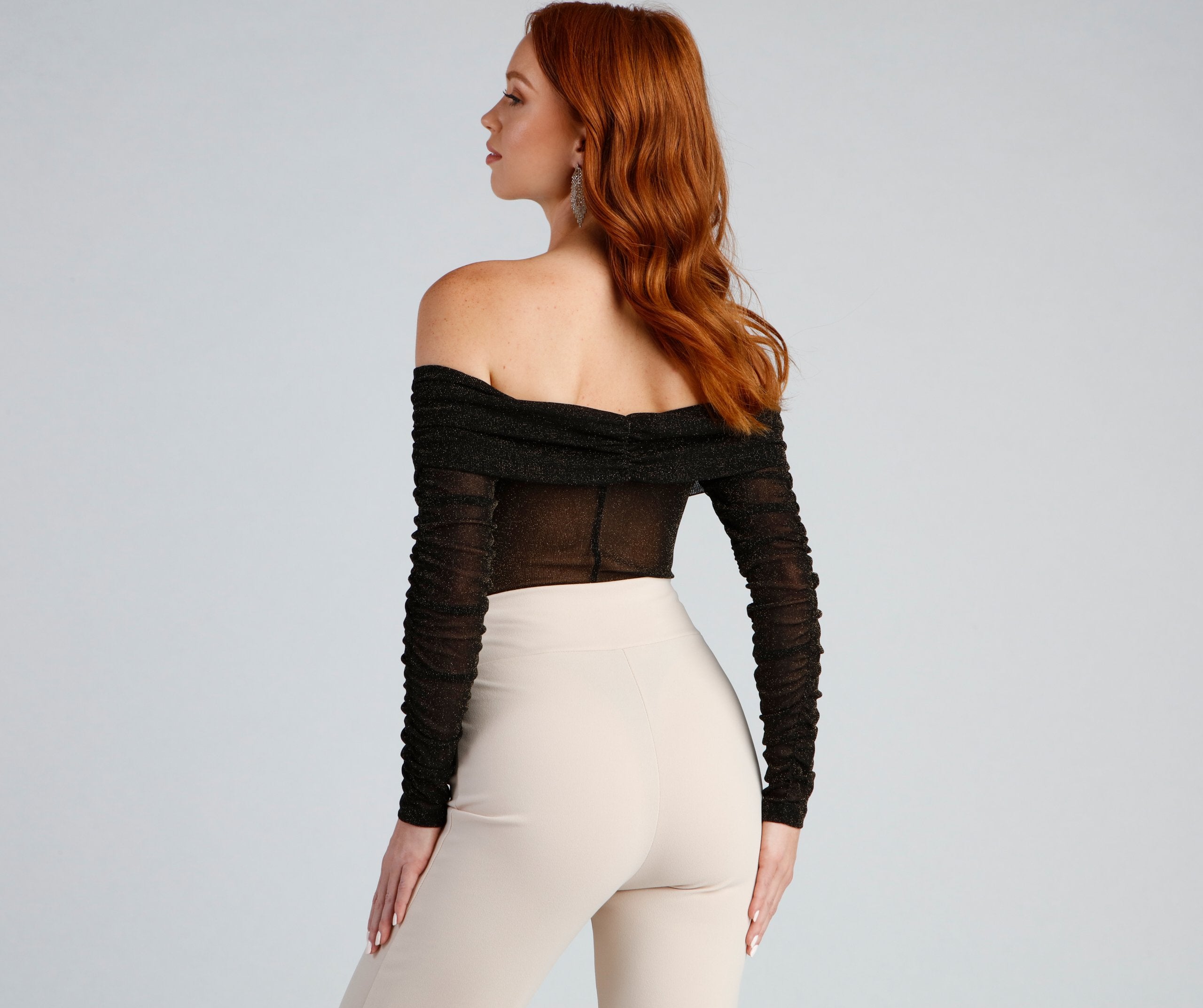 Keeping Knit Glam Glitter Bodysuit - Lady Occasions