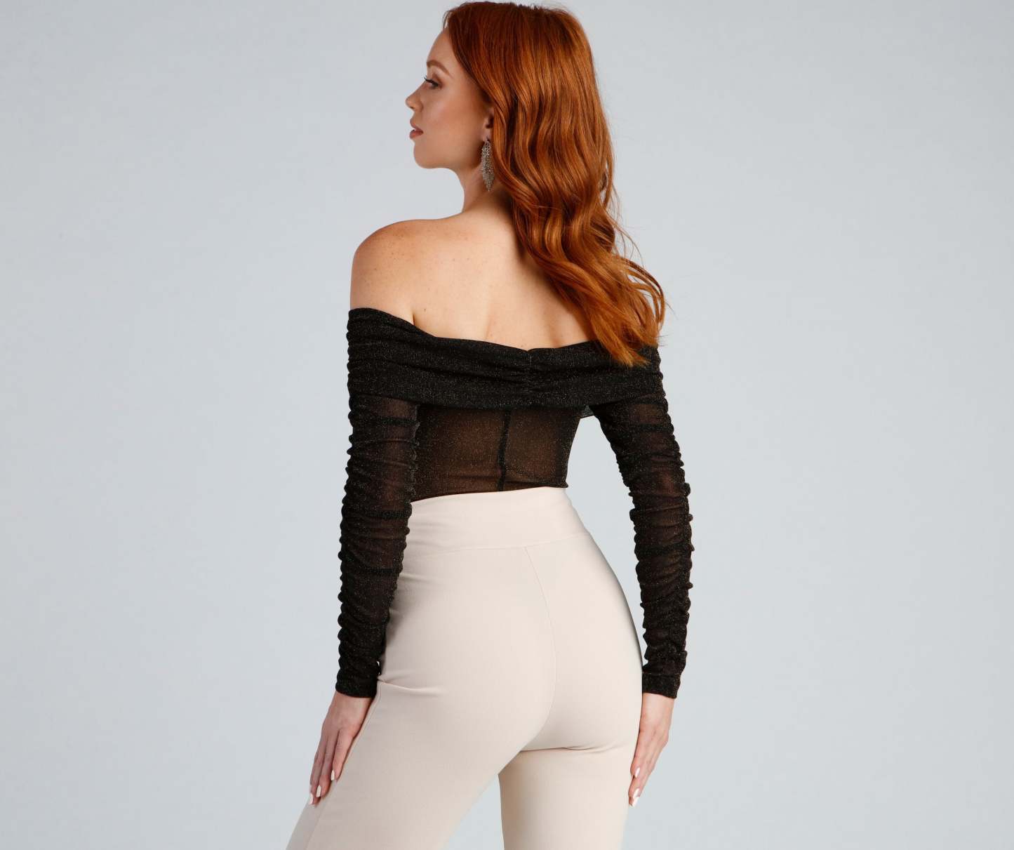 Keeping Knit Glam Glitter Bodysuit - Lady Occasions
