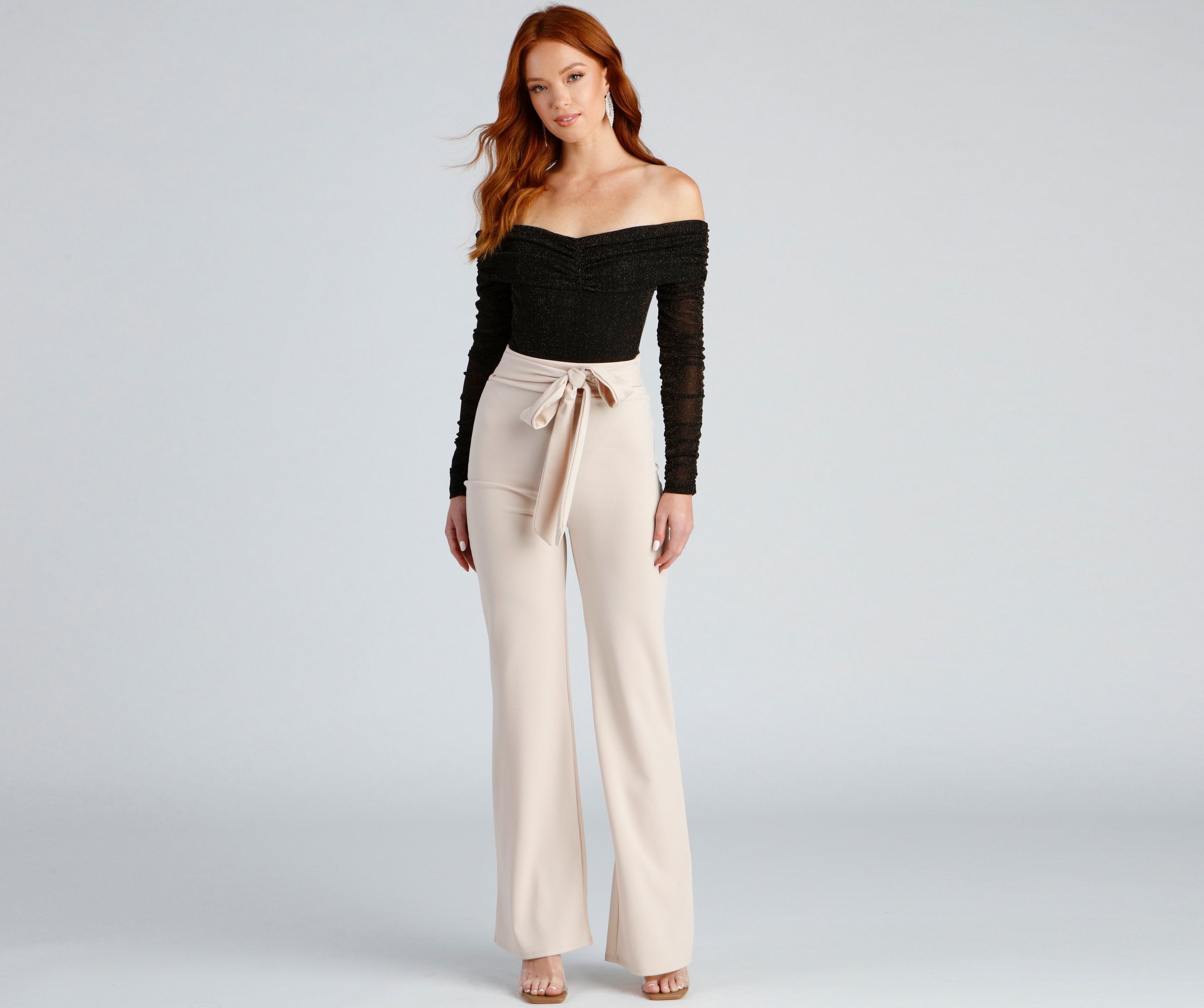 Keeping Knit Glam Glitter Bodysuit - Lady Occasions