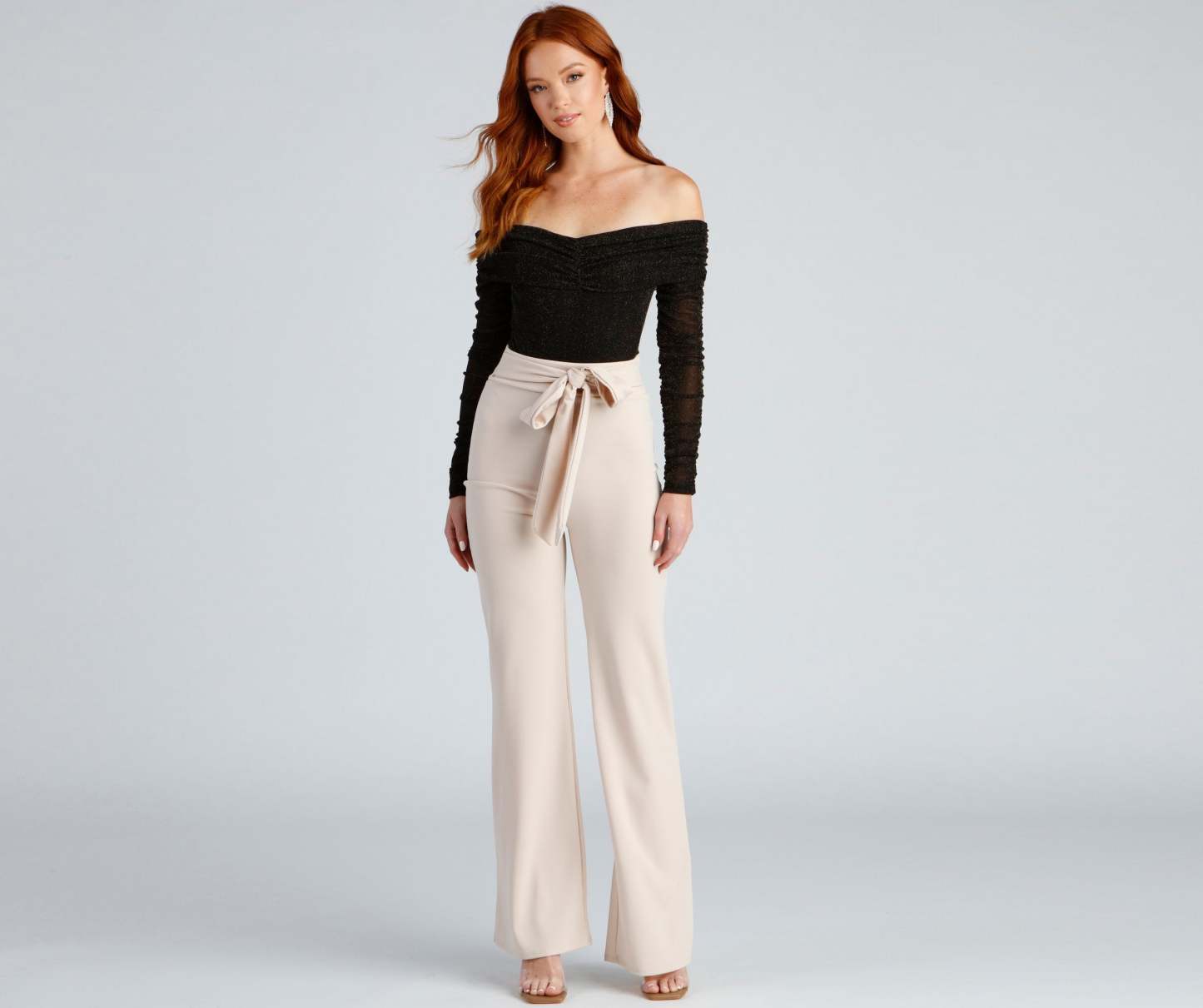 Keeping Knit Glam Glitter Bodysuit - Lady Occasions