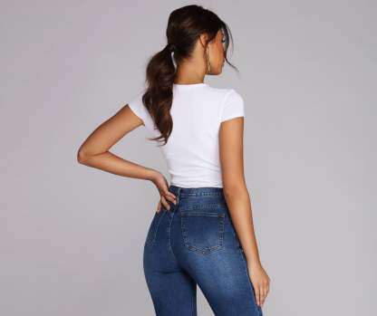 Basic V Neck Bodysuit - Lady Occasions