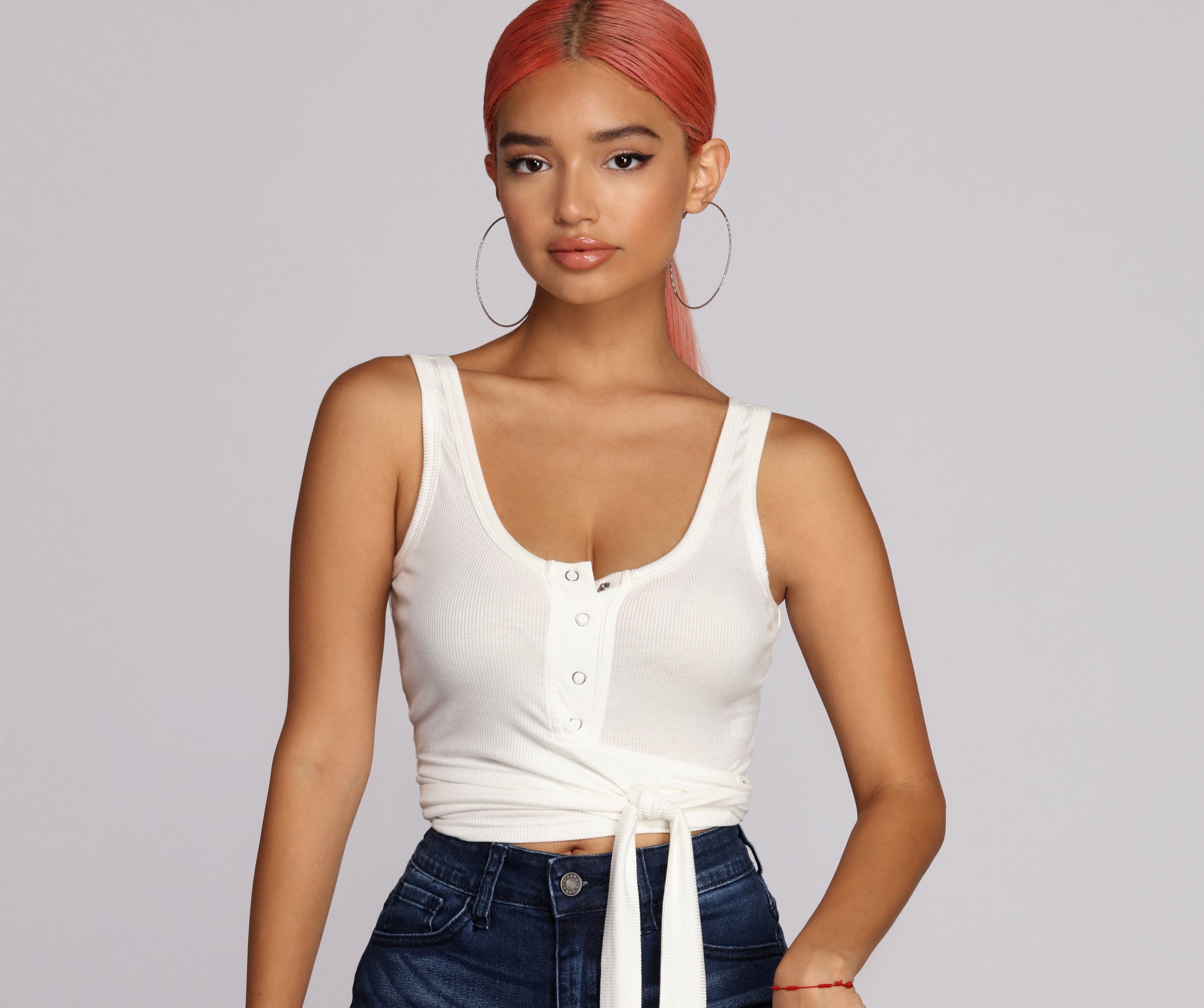 Haute Henley Crop Top - Lady Occasions