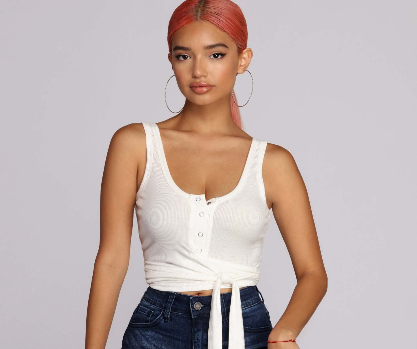 Haute Henley Crop Top - Lady Occasions