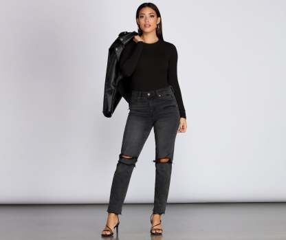 Not Your Basic Long Sleeve Bodysuit - Lady Occasions