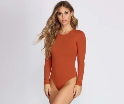 Not Your Basic Long Sleeve Bodysuit - Lady Occasions