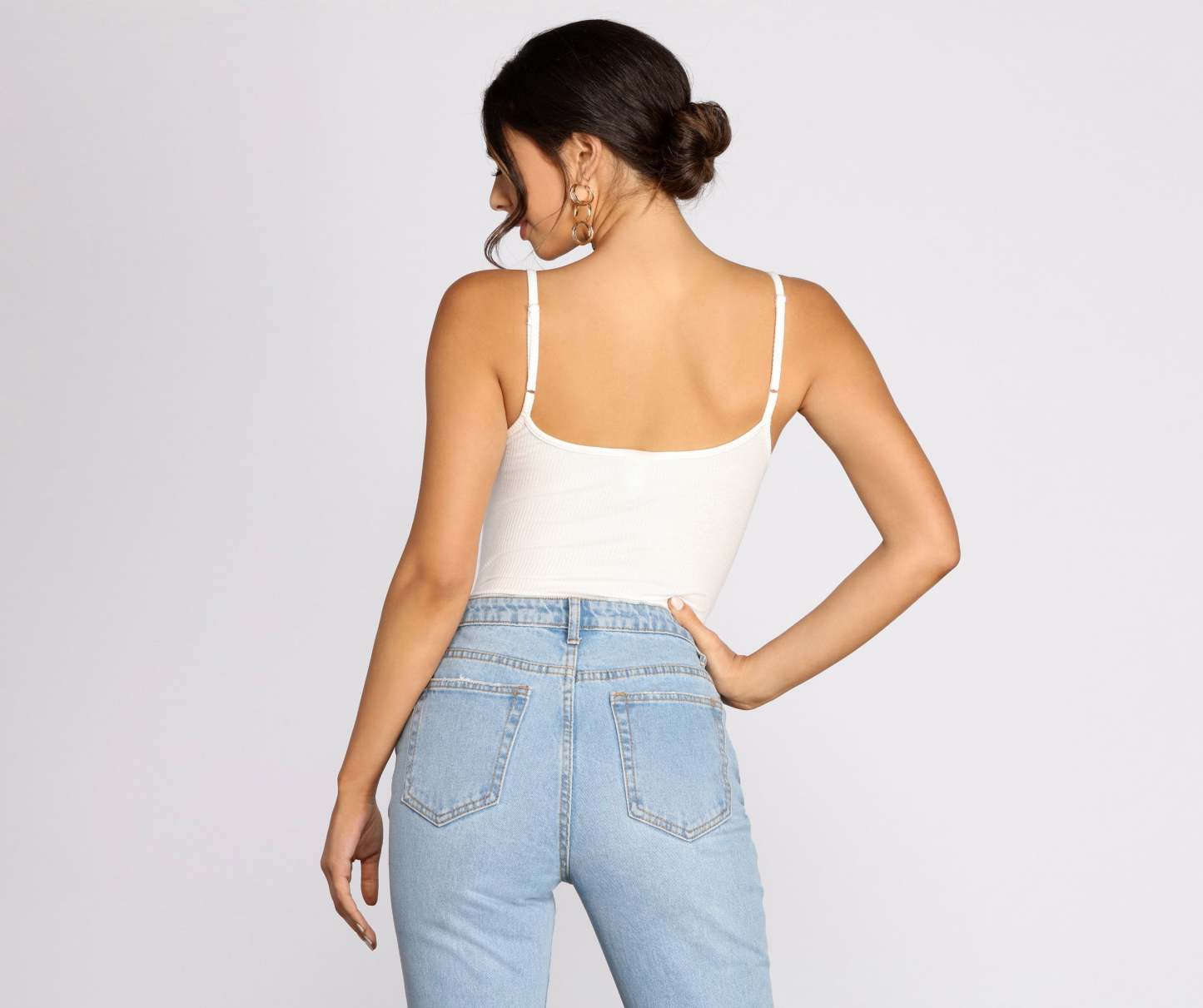 Basic Ribbed Knit Bodysuit - Lady Occasions