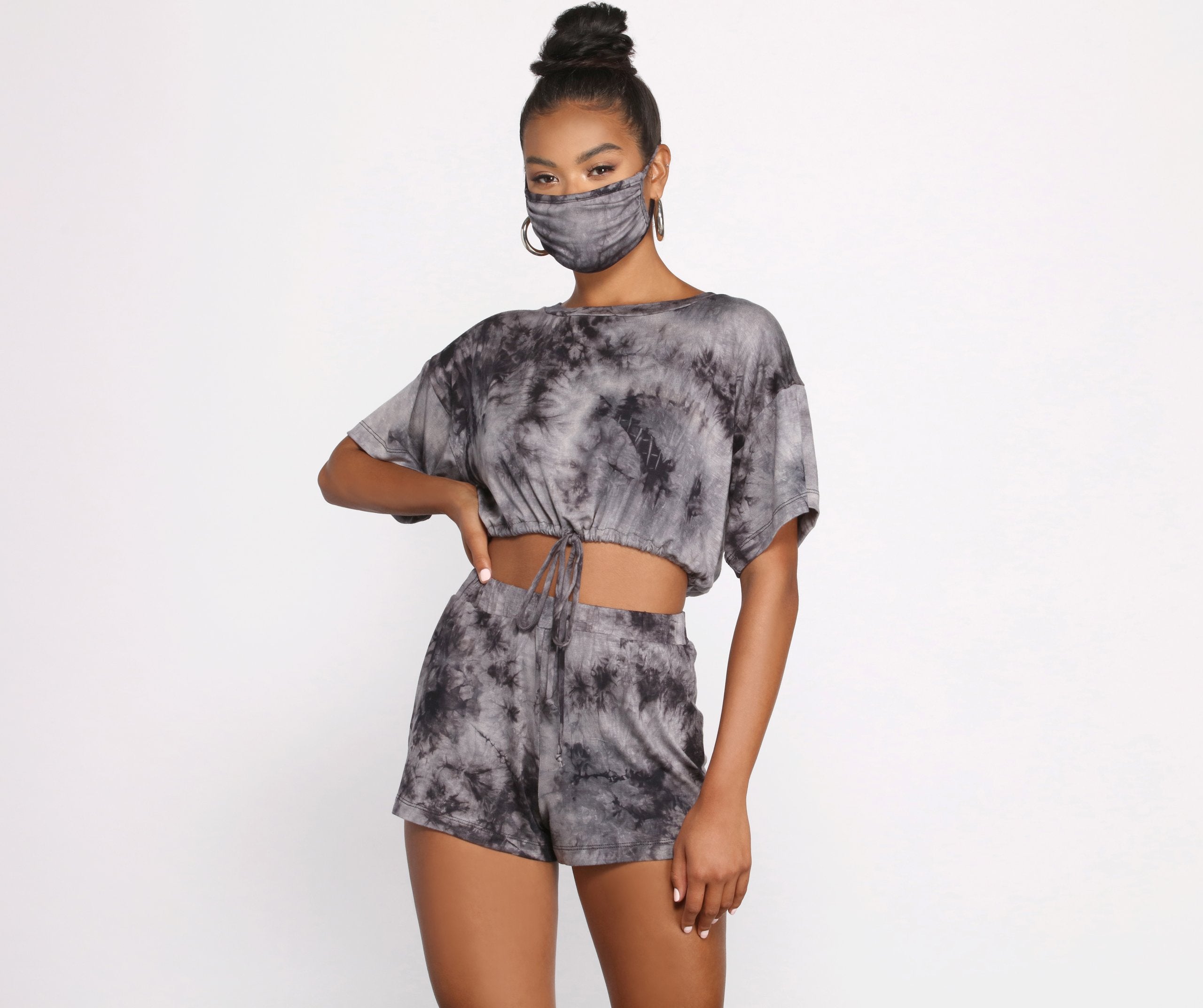 Tie Dye Dolman Sleeve Crop Top - Lady Occasions