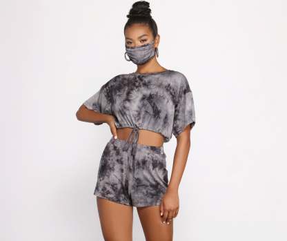 Tie Dye Dolman Sleeve Crop Top - Lady Occasions