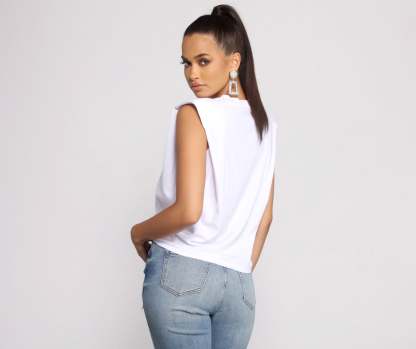 Essential Crew Neck Basic Muscle Tee - Lady Occasions