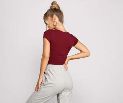 Feeling Basic Ribbed Knit Top - Lady Occasions