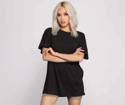 Essential Casual Oversize Basic Tee Shirt - Lady Occasions