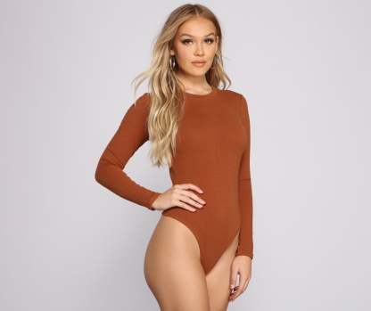 Not Your Basic Long Sleeve Bodysuit - Lady Occasions