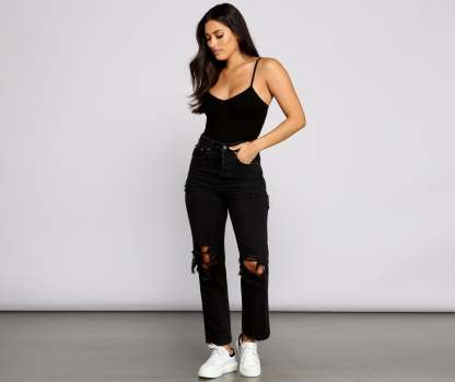 Essential Ribbed Knit Compression Bodysuit - Lady Occasions
