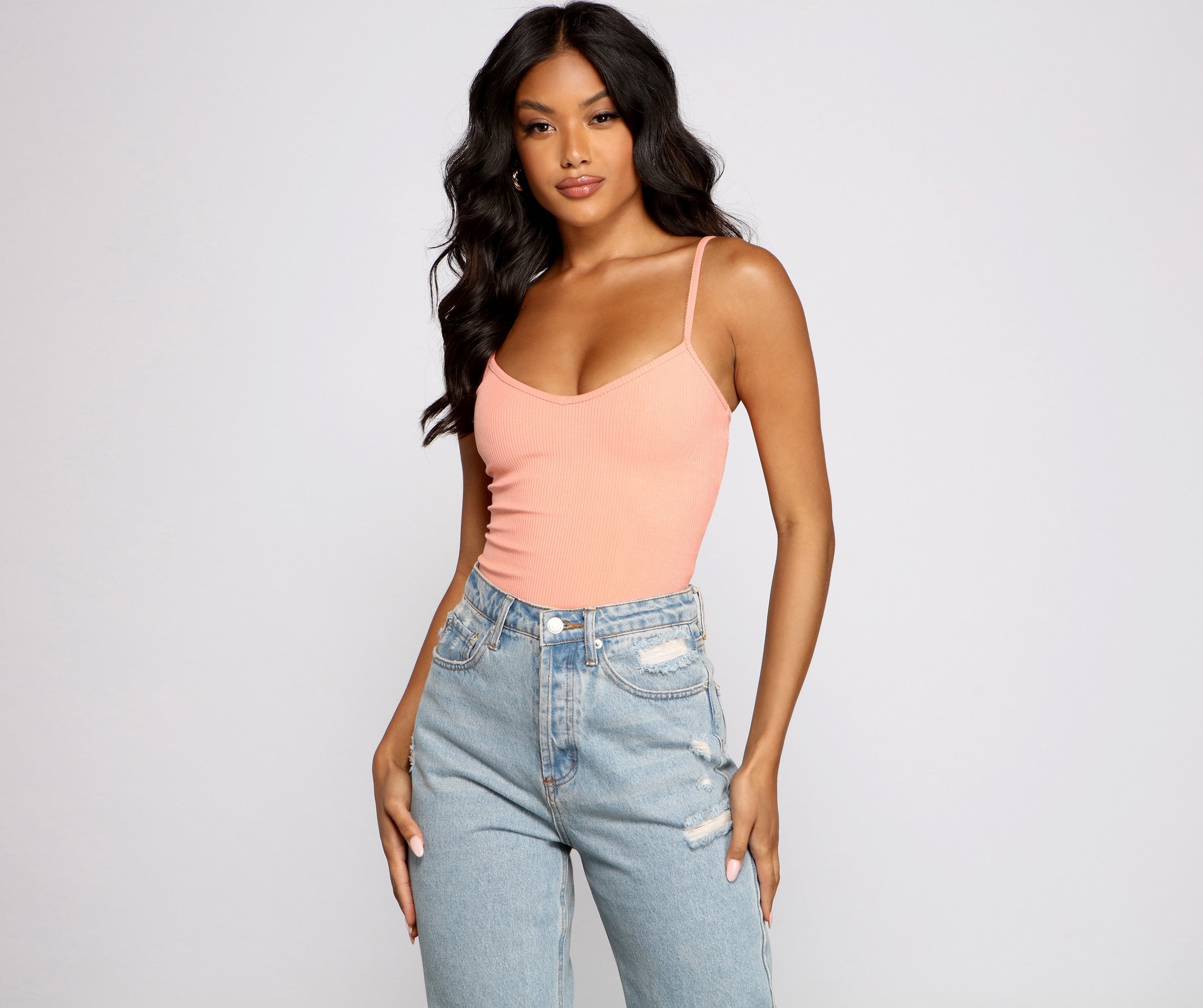 Essential Ribbed Knit Compression Bodysuit - Lady Occasions