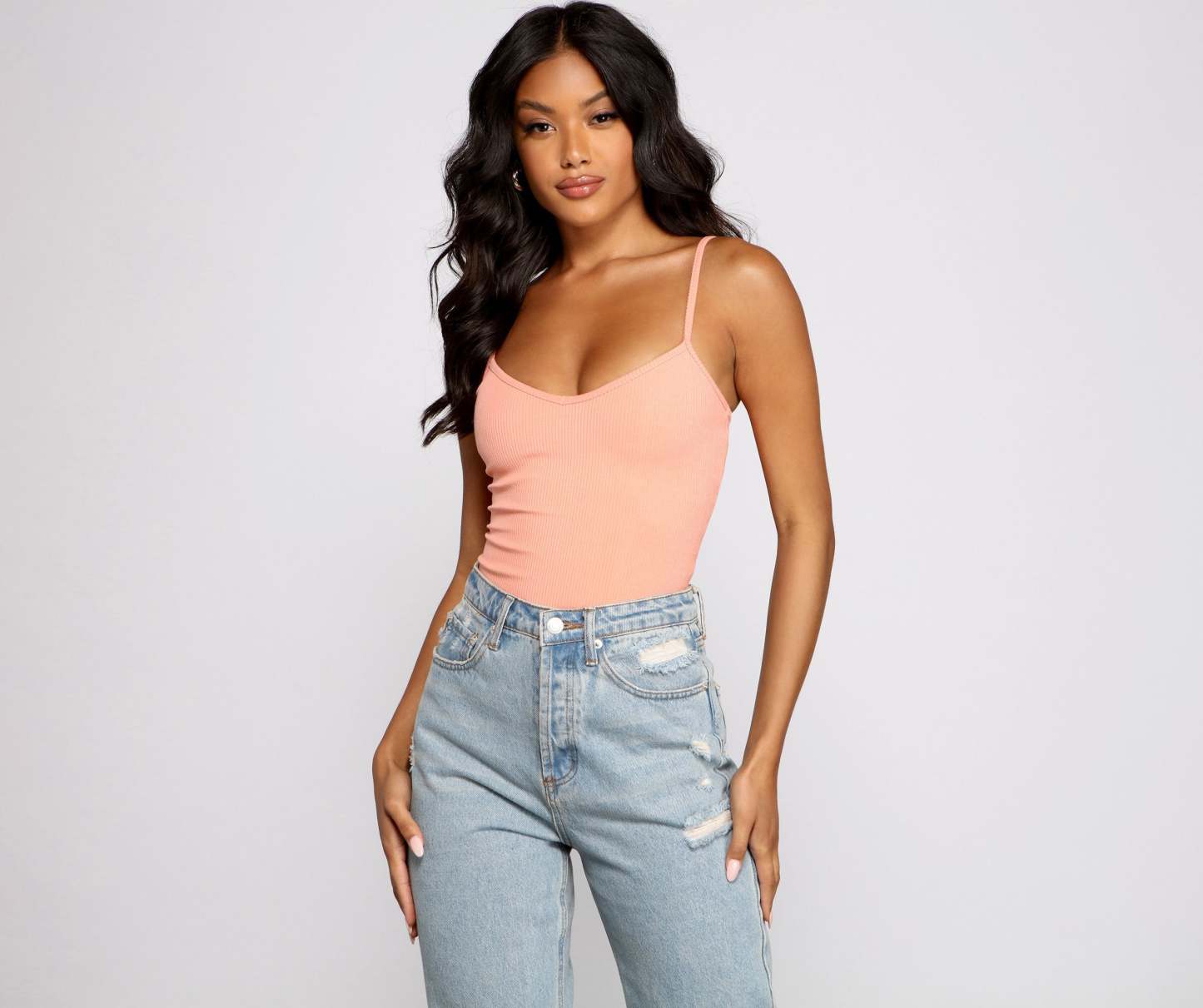 Essential Ribbed Knit Compression Bodysuit - Lady Occasions