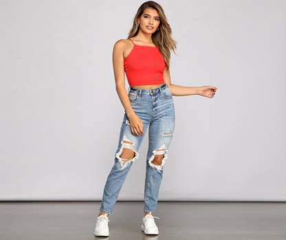 Basic Vibes Halter Crop Top - Lady Occasions