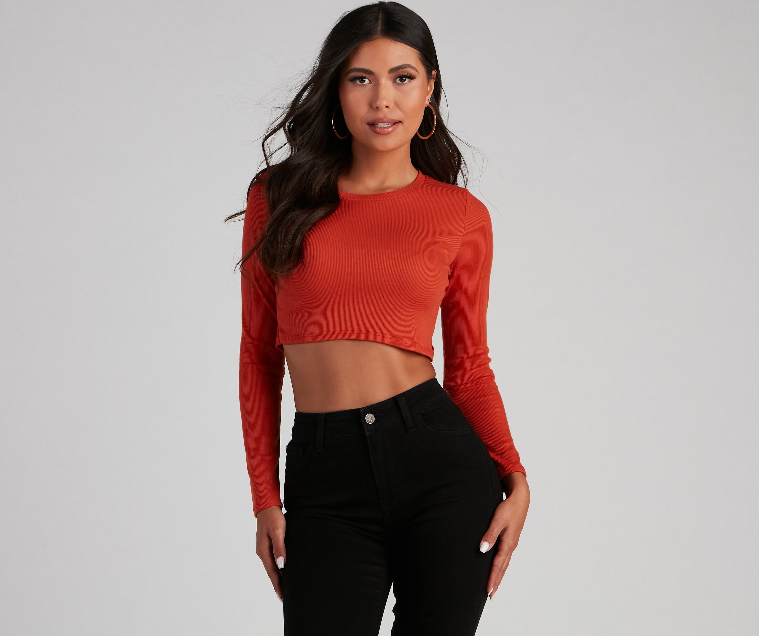 Keeping Knit Casual Crop Top - Lady Occasions