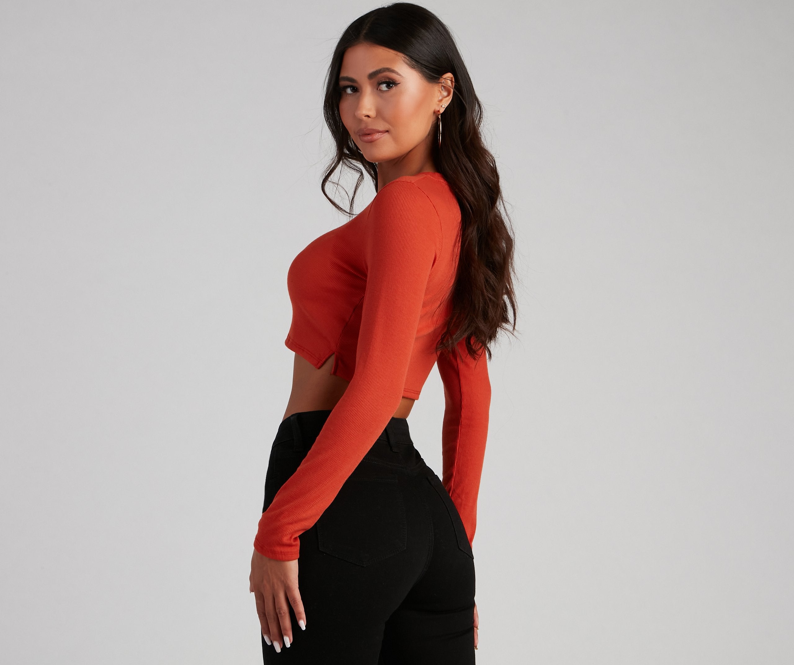 Keeping Knit Casual Crop Top - Lady Occasions