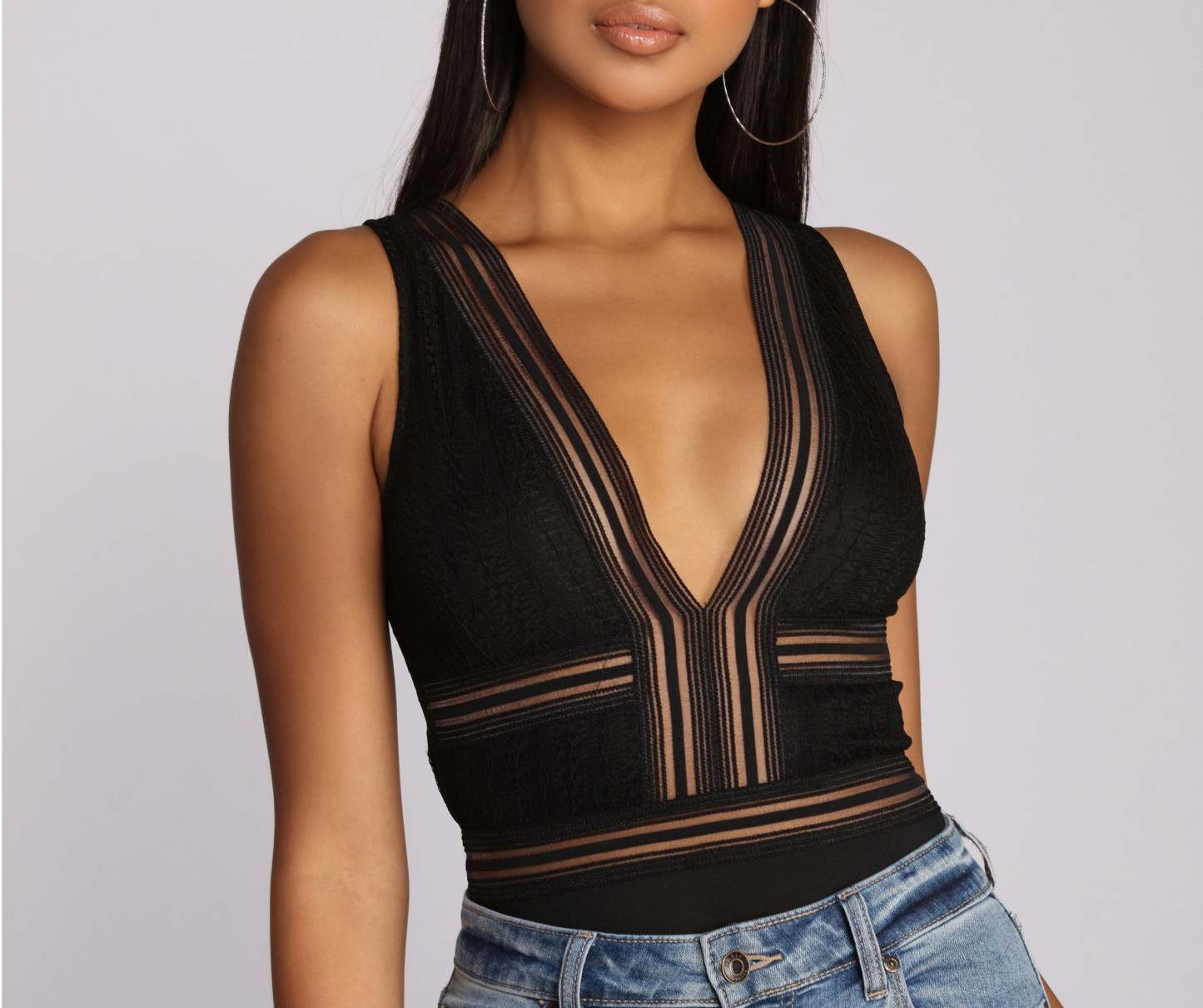Go Deep Lace V Bodysuit - Lady Occasions
