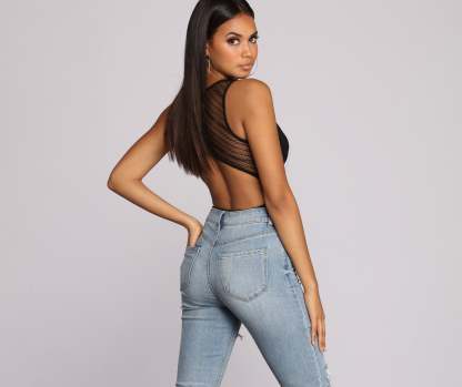 Go Deep Lace V Bodysuit - Lady Occasions