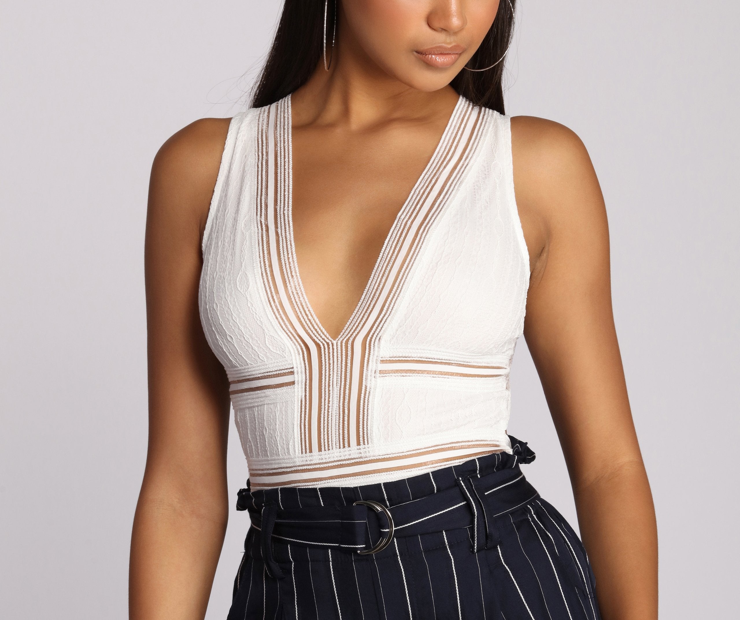 Go Deep Lace V Bodysuit - Lady Occasions