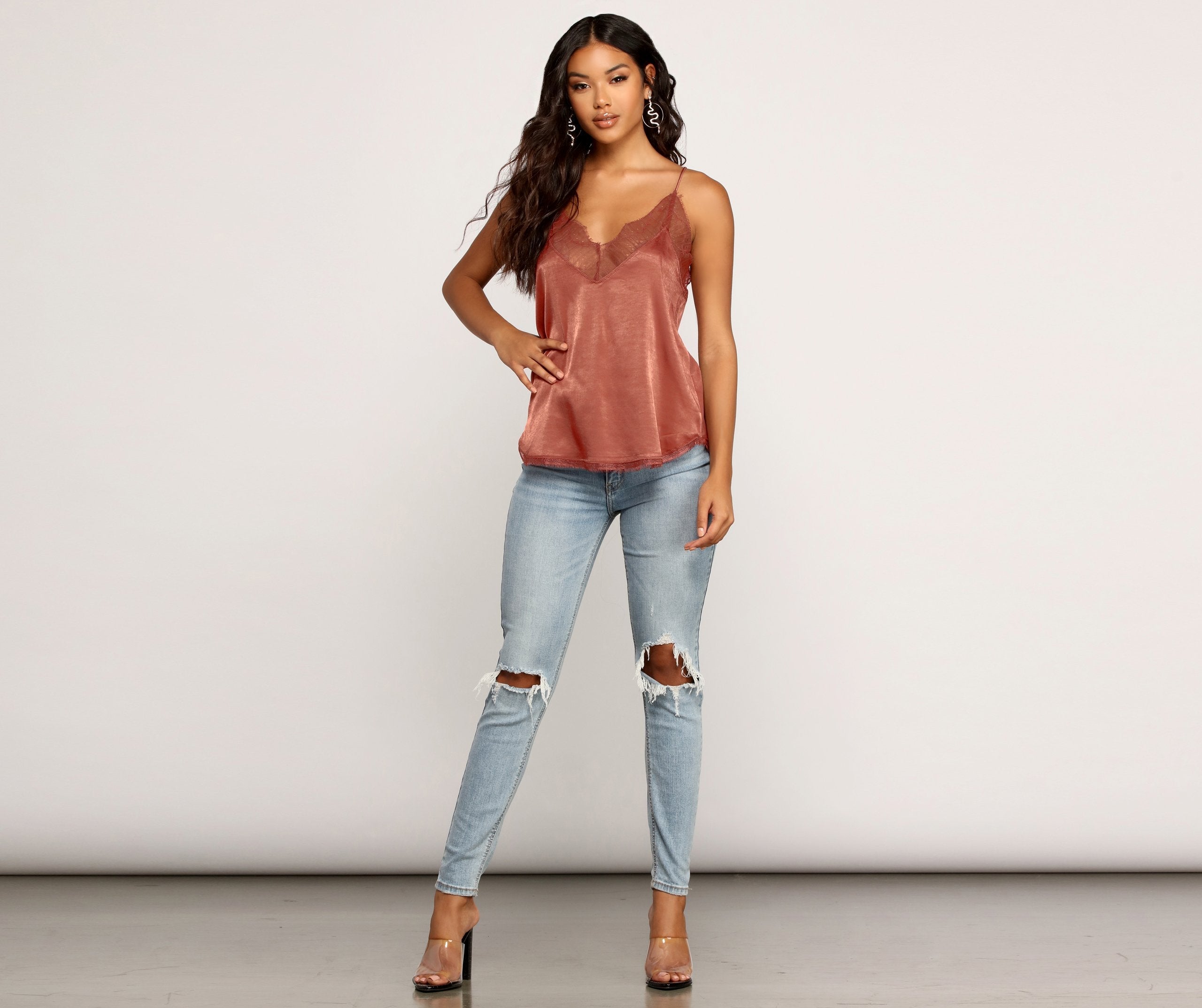 Stunning In Lace Cami Top - Lady Occasions
