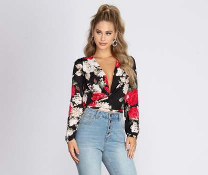 Sweet Intentions Wrap Blouse - Lady Occasions