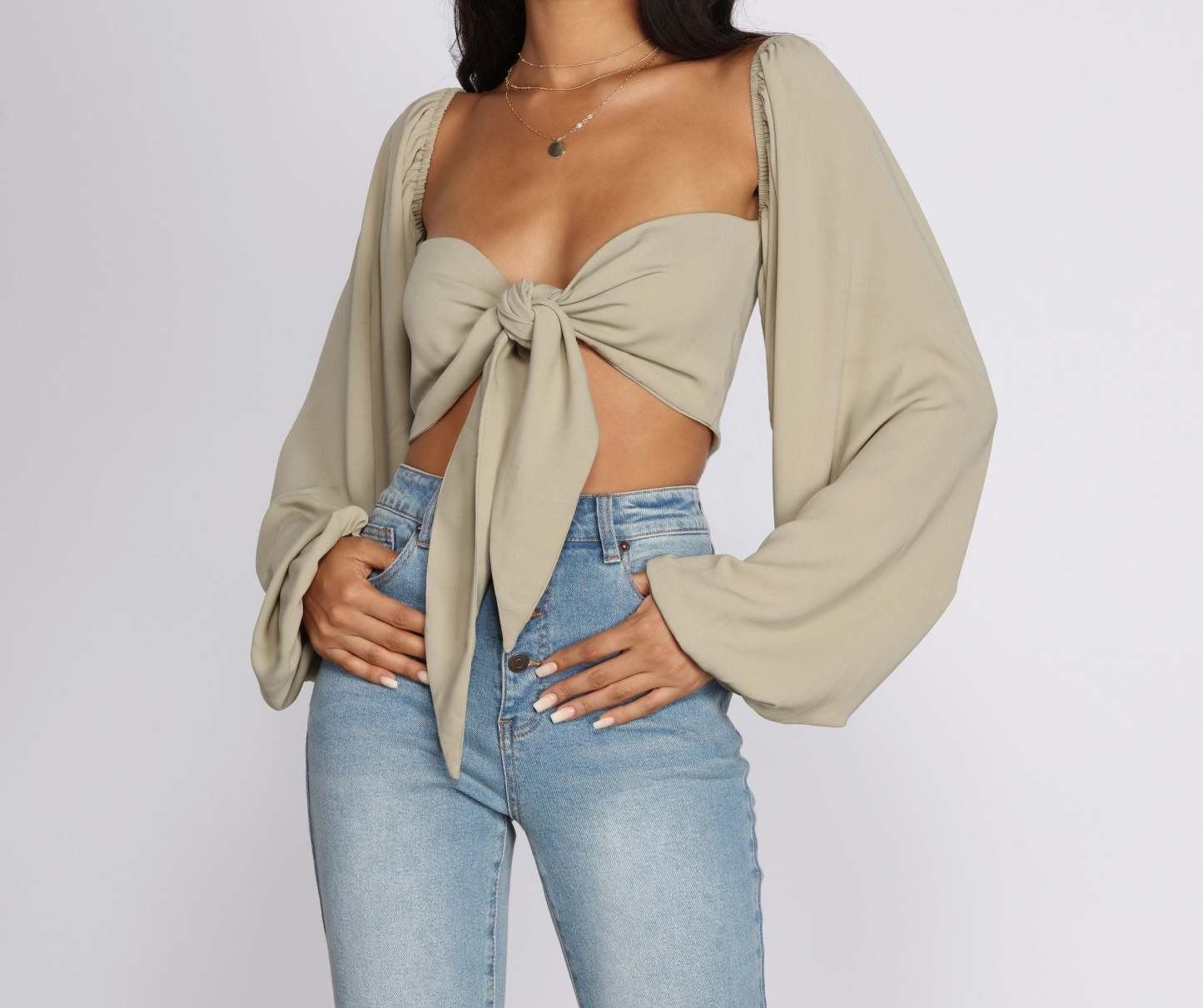 Issa Vibe Tie Front Crop Top - Lady Occasions