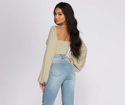 Issa Vibe Tie Front Crop Top - Lady Occasions
