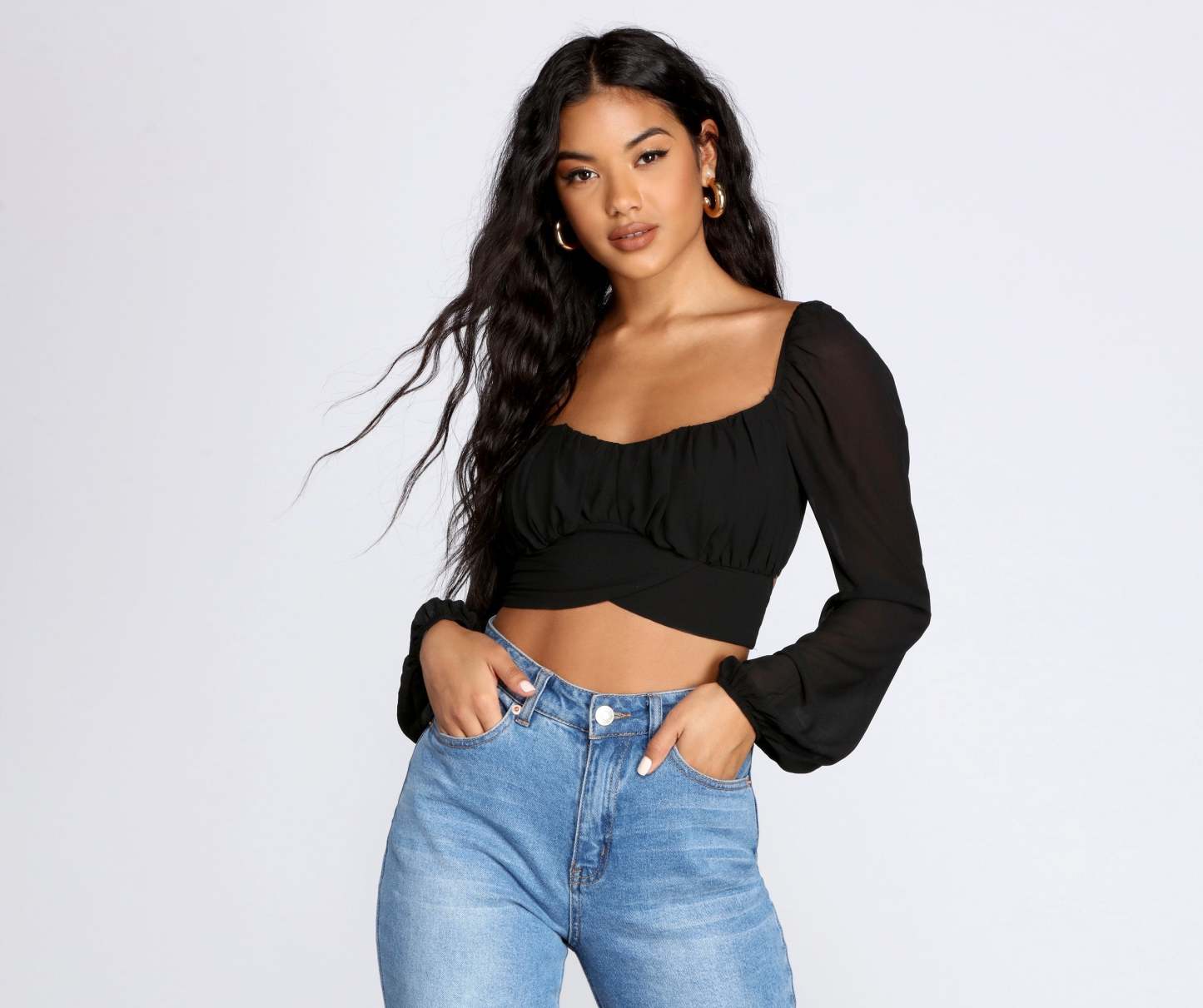 Pretty Pleated Tie Waist Blouse - Lady Occasions