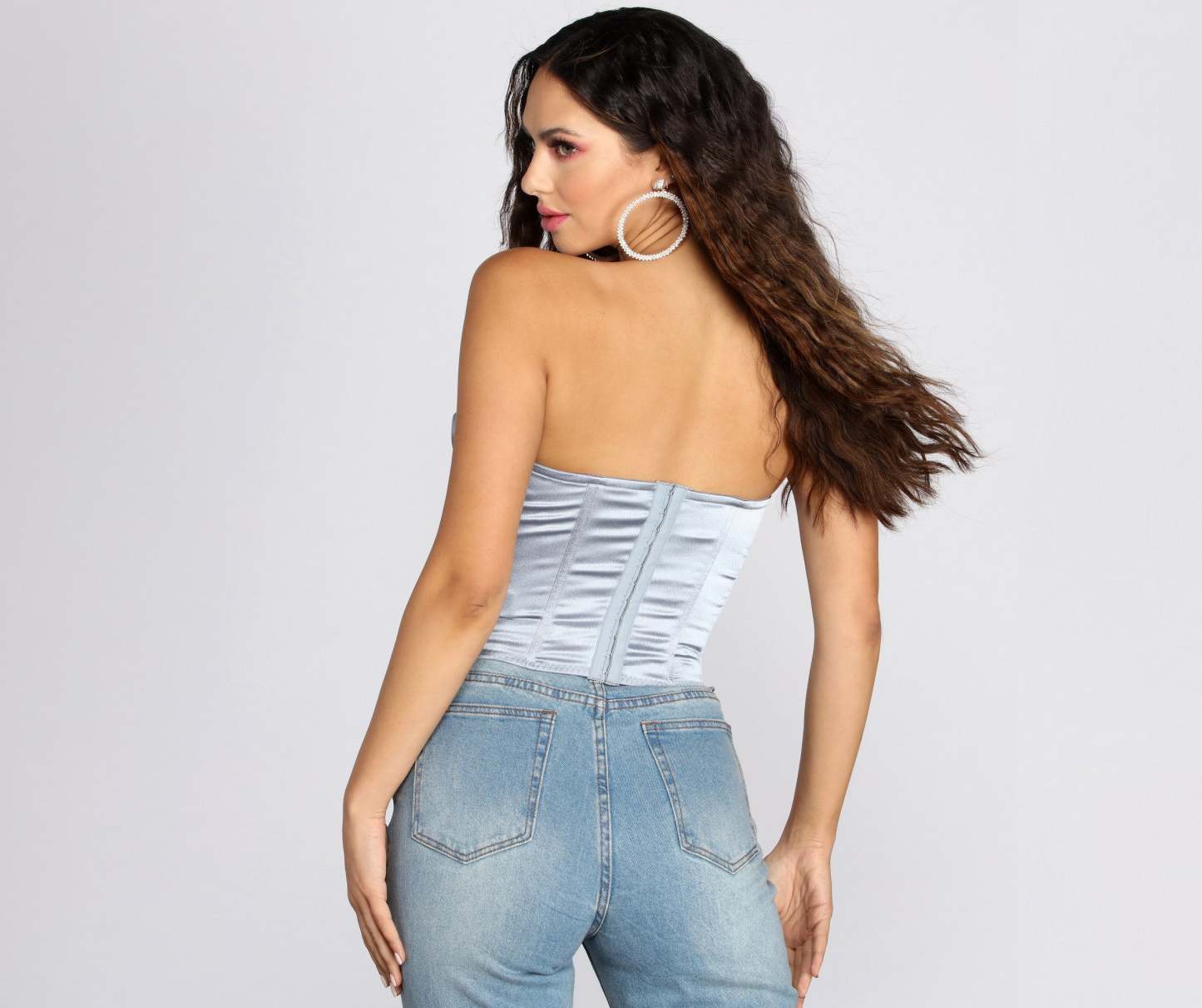 Sultry Satin Corset Crop Top - Lady Occasions