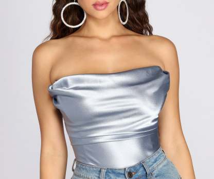 Sultry Satin Corset Crop Top - Lady Occasions
