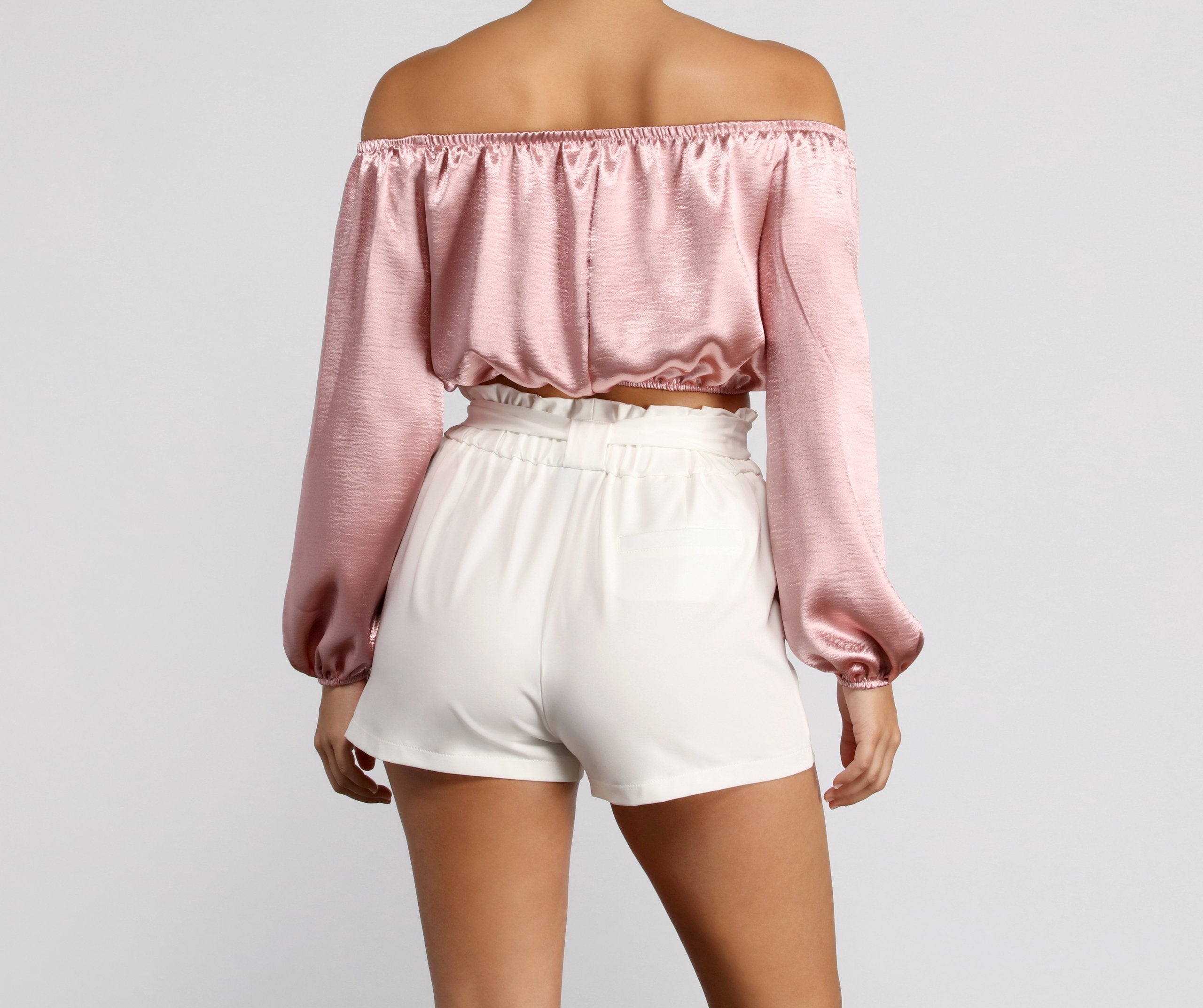 Stunning Sophistication Satin Crop Top - Lady Occasions