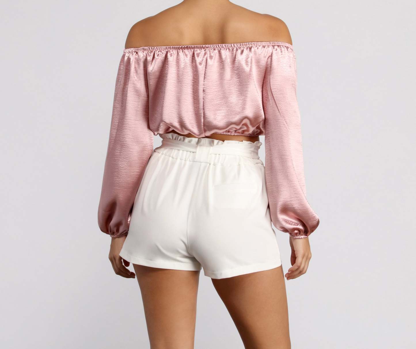 Stunning Sophistication Satin Crop Top - Lady Occasions
