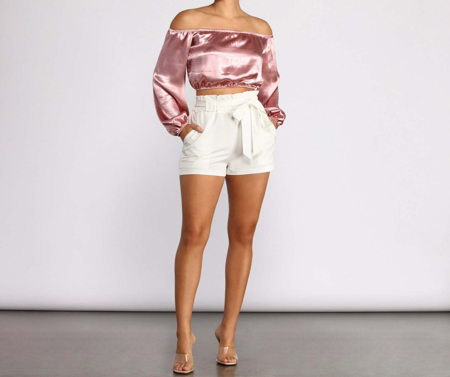 Stunning Sophistication Satin Crop Top - Lady Occasions