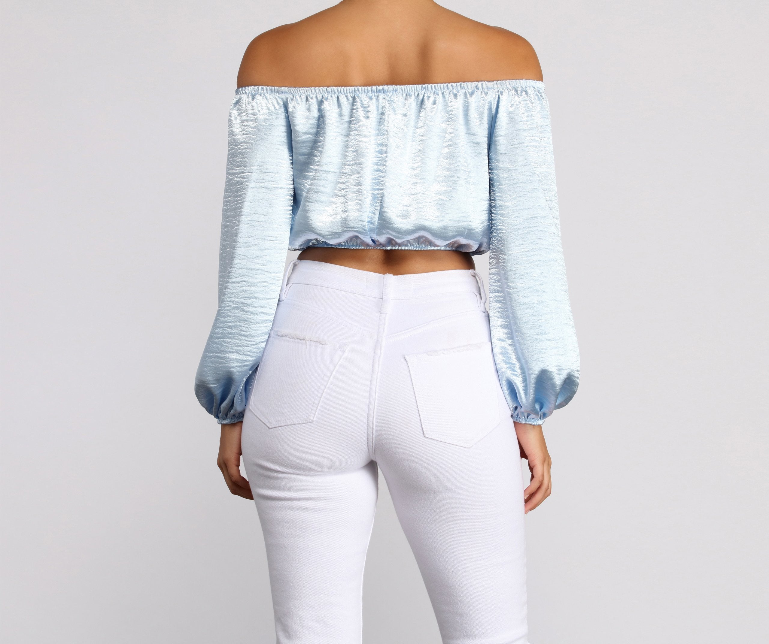Stunning Sophistication Satin Crop Top - Lady Occasions