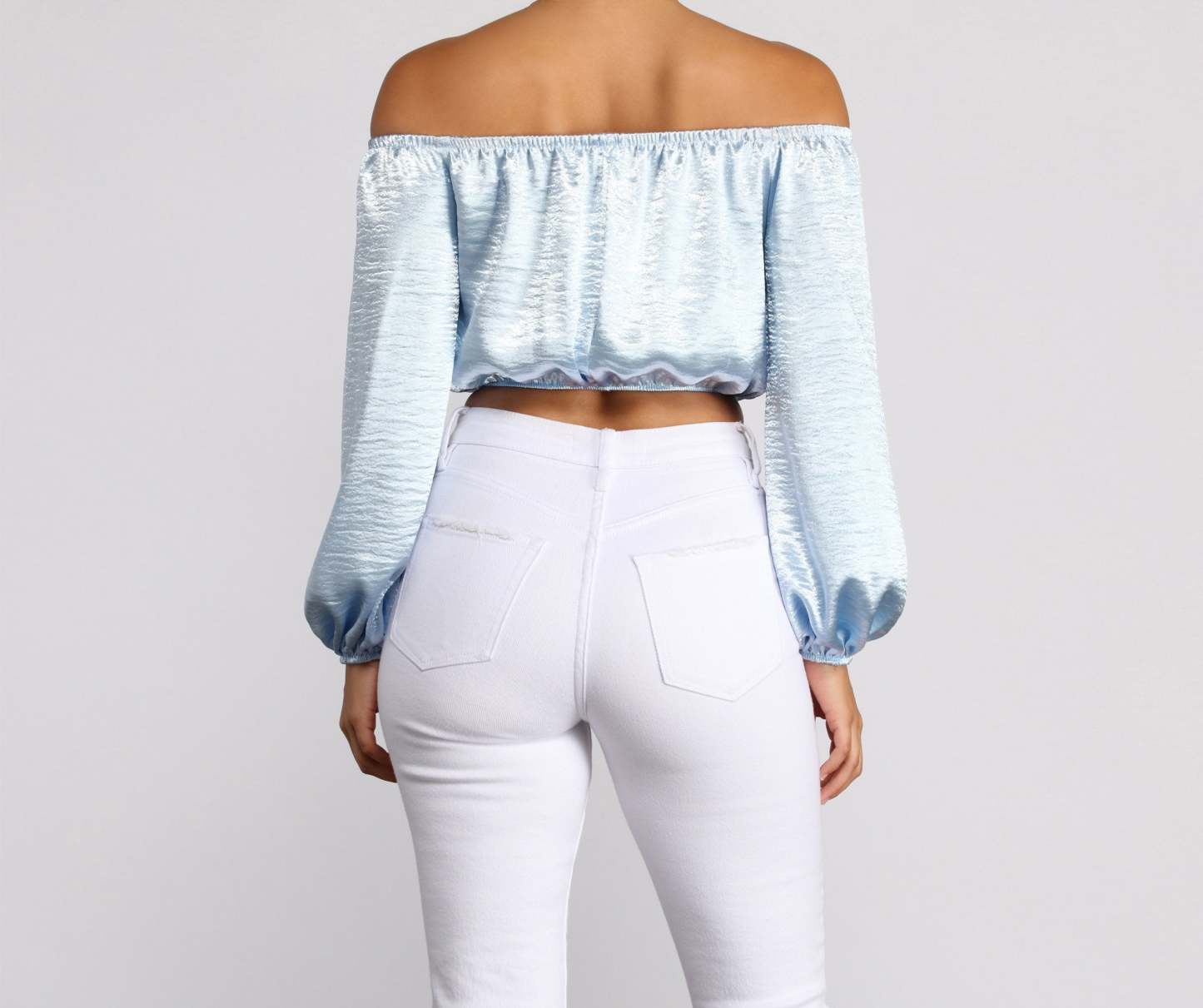 Stunning Sophistication Satin Crop Top - Lady Occasions