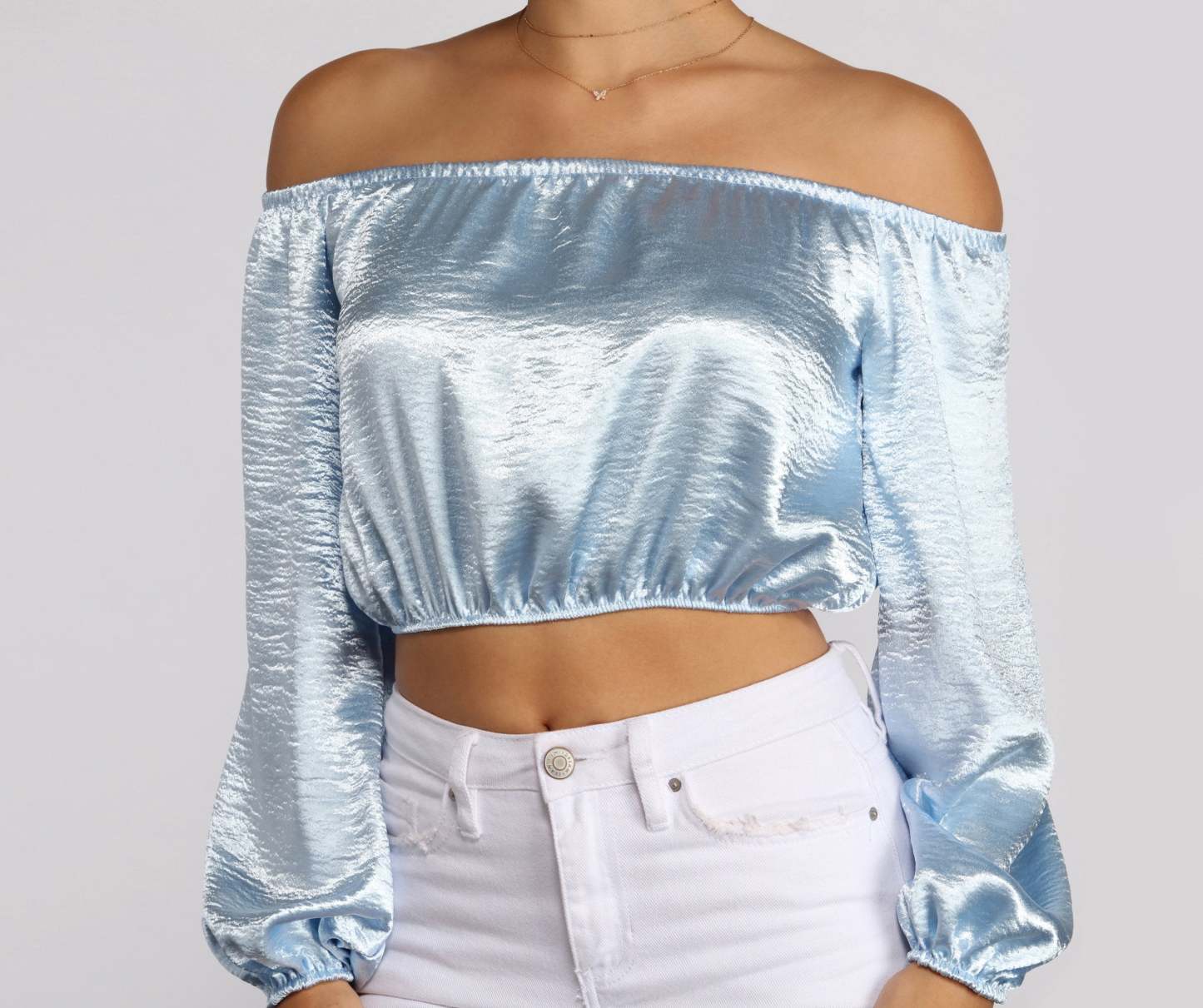 Stunning Sophistication Satin Crop Top - Lady Occasions