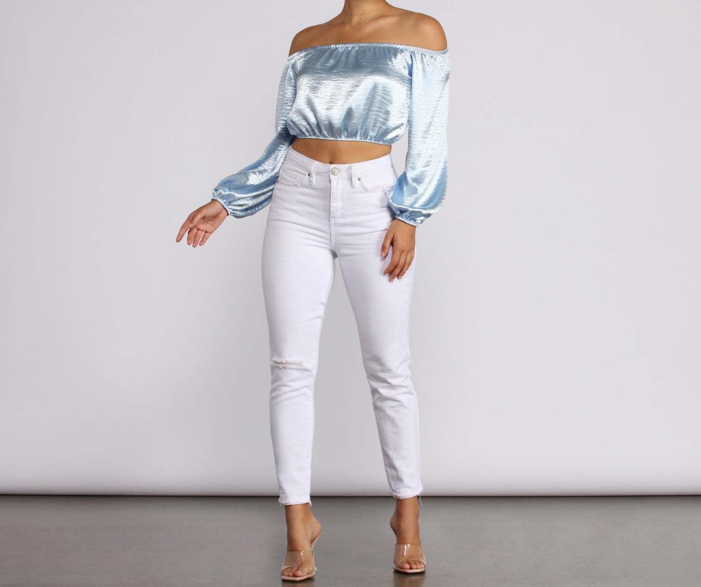 Stunning Sophistication Satin Crop Top - Lady Occasions