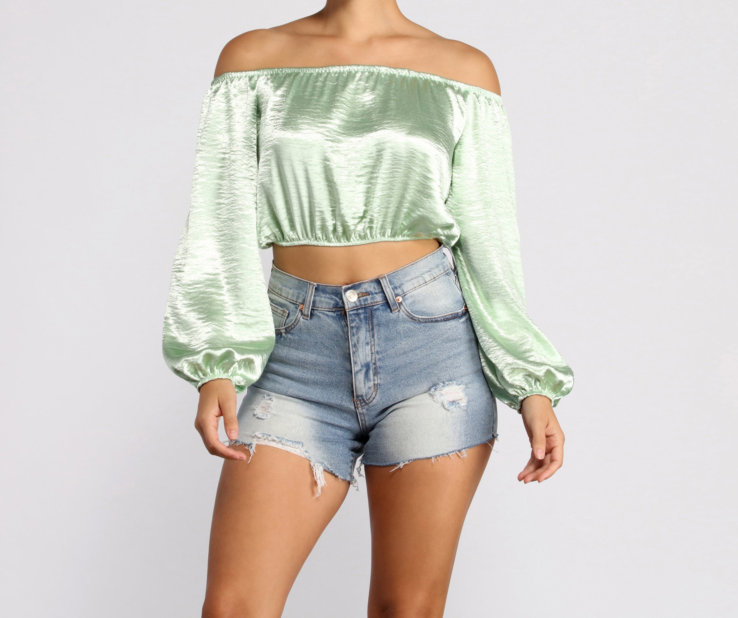 Stunning Sophistication Satin Crop Top - Lady Occasions