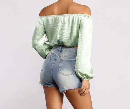 Stunning Sophistication Satin Crop Top - Lady Occasions