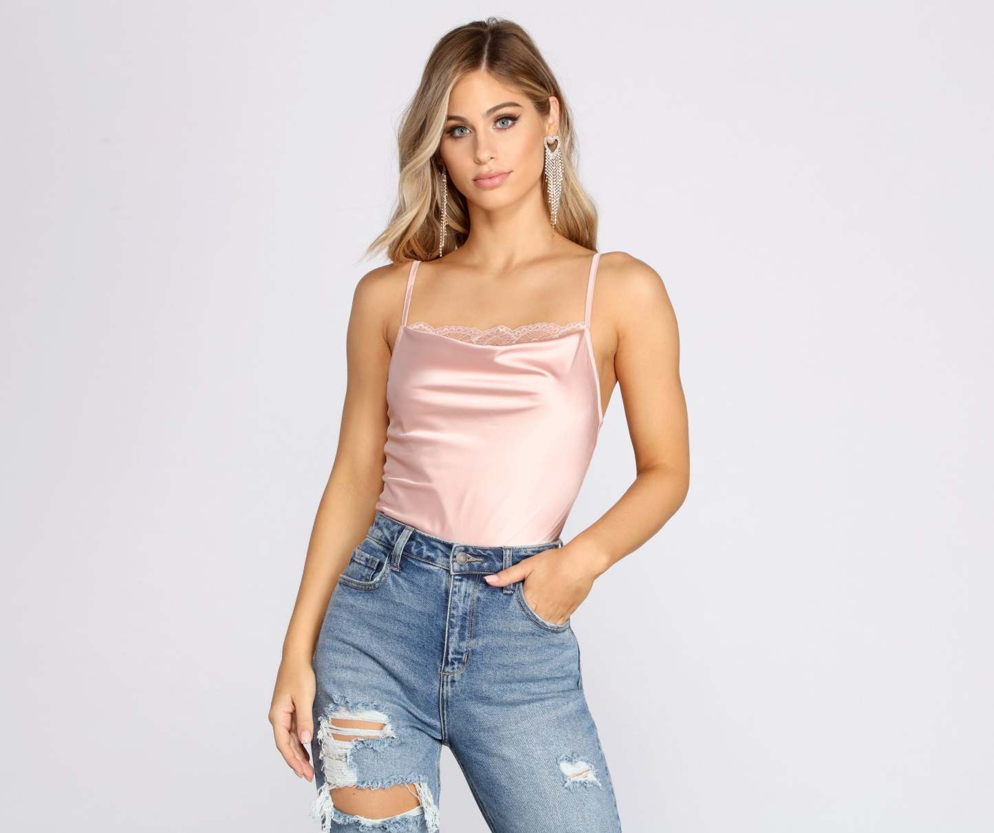 An Elegant Touch Satin Bodysuit - Lady Occasions