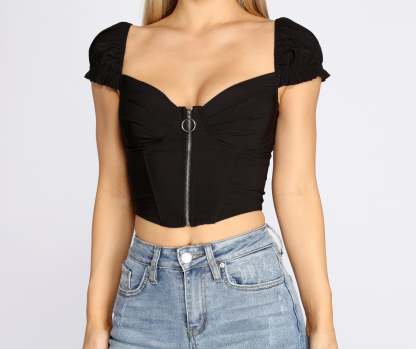 Sweet Vibes Corset Crop Top - Lady Occasions