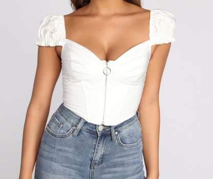 Sweet Vibes Corset Crop Top - Lady Occasions