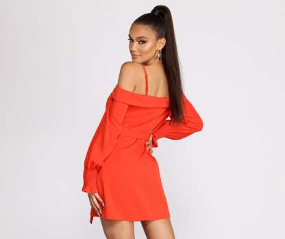 Light And Fresh Cold Shoulder Button Up Tunic - Lady Occasions