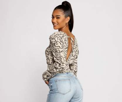 Sweet Intentions Smocked Knit Floral Crop Top - Lady Occasions