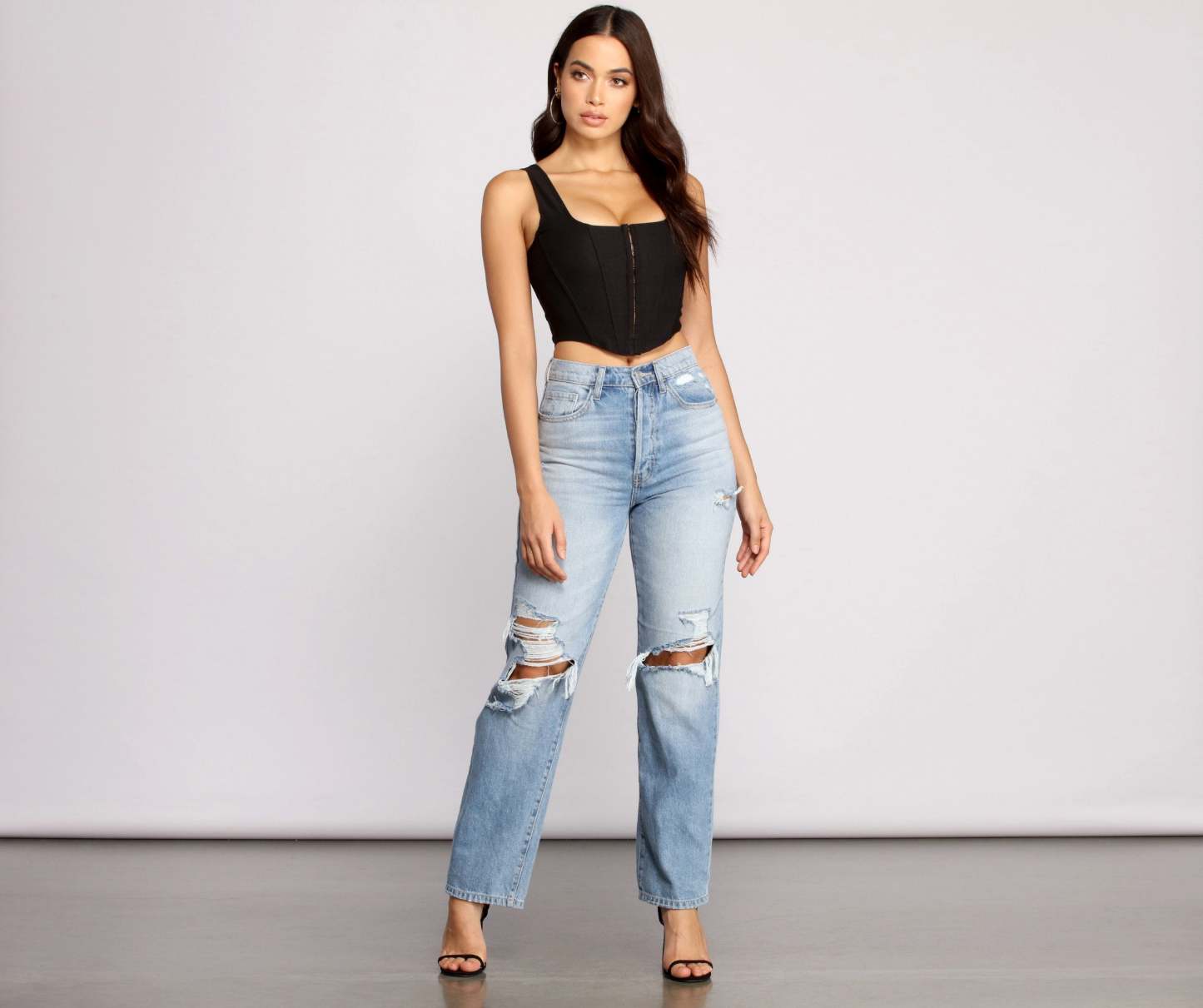 Hook and Eye Corset Crop Top - Lady Occasions
