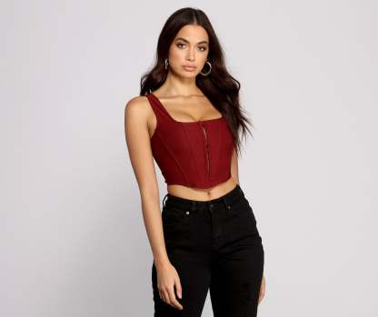 Hook and Eye Corset Crop Top - Lady Occasions